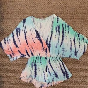 Tie dye fashion nova romper